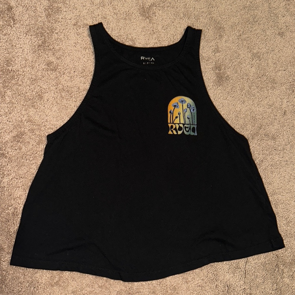 Women’s size small RVCA black mushroom tank top slightly cropped
